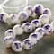 12 Pack: Amethyst Flower Ceramic Round Beads, 8mm by Bead Landing™